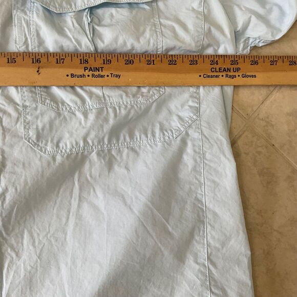 SIMMS Fishing Guide Shirt Mens Sz XXL Blue Long Sleeve Button Vented Zip Pockets - Picture 8 of 13